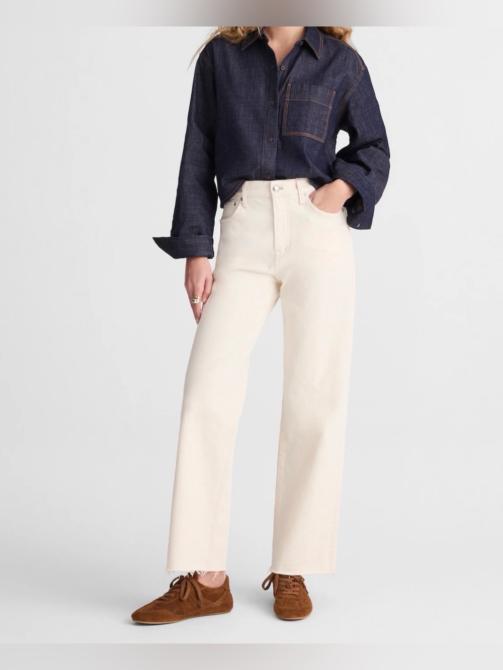 Madewell Straight-Leg Jeans in Off-White